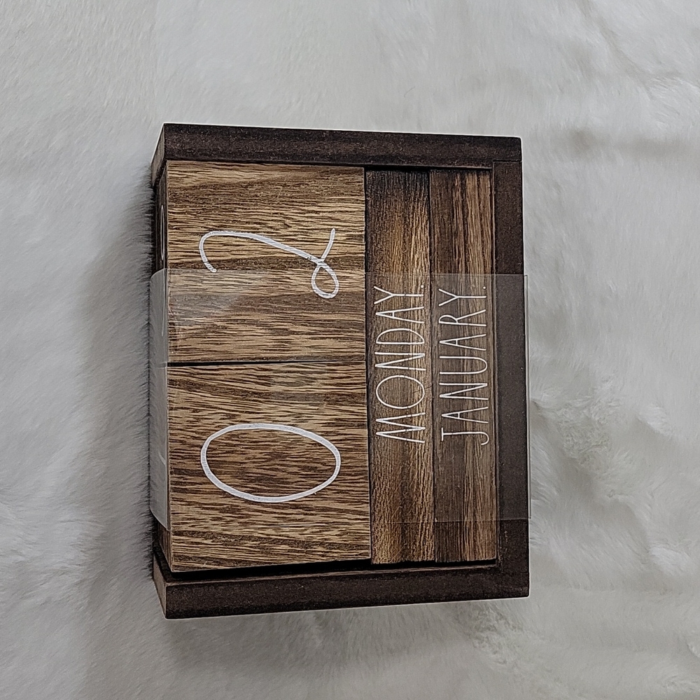 Rae Dunn Wooden Block Desk Calendar